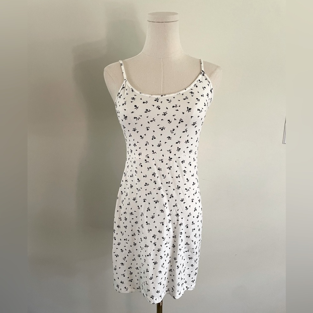 Brandy Melville White with Flowers Mini Dress